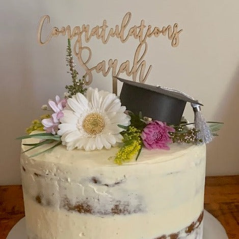 Cake Topper, Custom Bamboo Wood