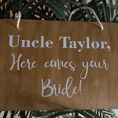 Wooden Page Boy Sign