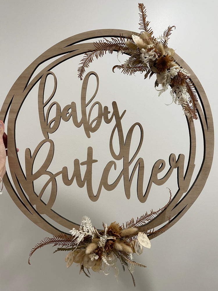 Wooden Circle Hoop Wall Hanging with Name