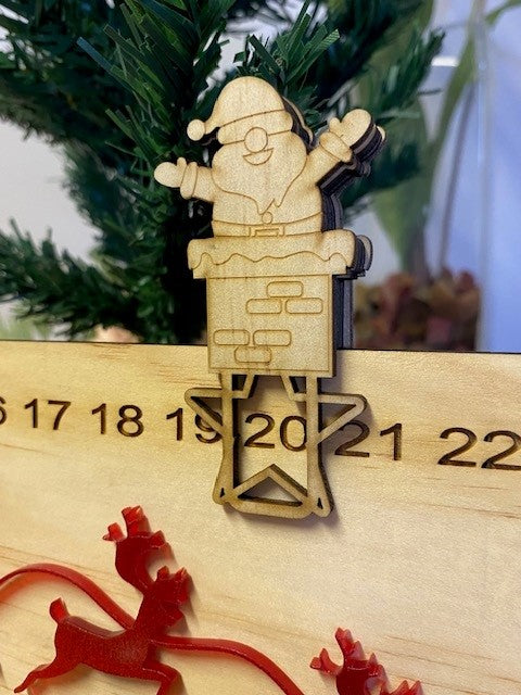 Christmas Countdown with Sliding Santa
