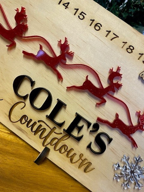 Christmas Countdown with Sliding Santa