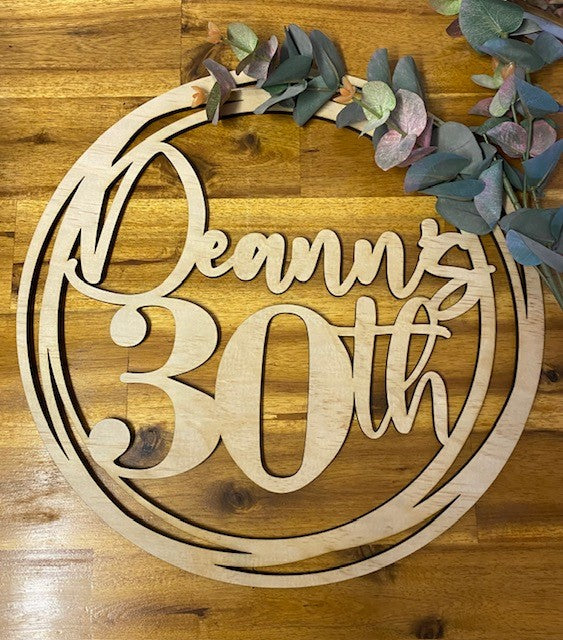 Wooden Circle Hoop Wall Hanging with Name