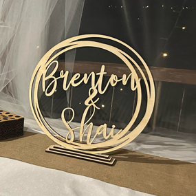 Wooden Circle Hoop Wall Hanging with Name