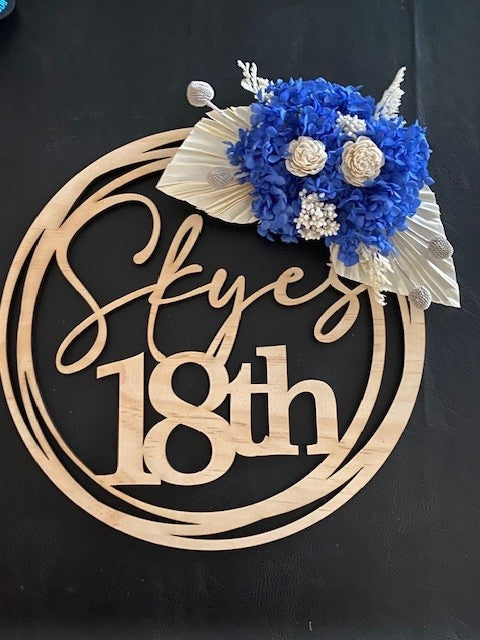 Wooden Circle Hoop Wall Hanging with Name