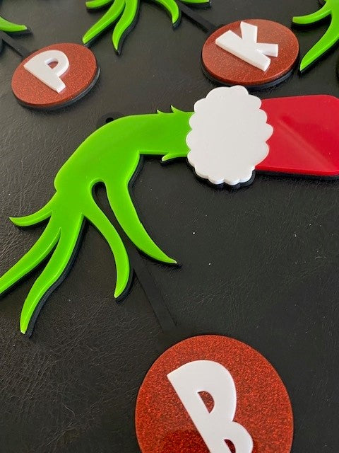 Christmas  - Grinch Bauble with Letter