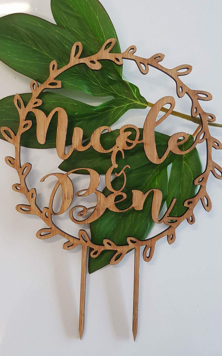 Cake Topper, Custom Bamboo Wood