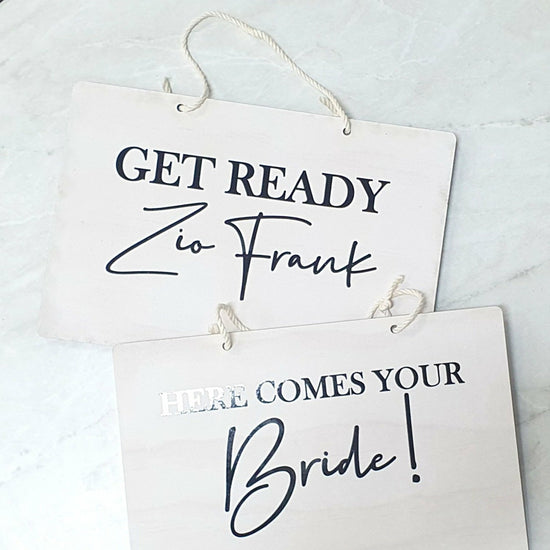 page boy,wedding,wooden,signs