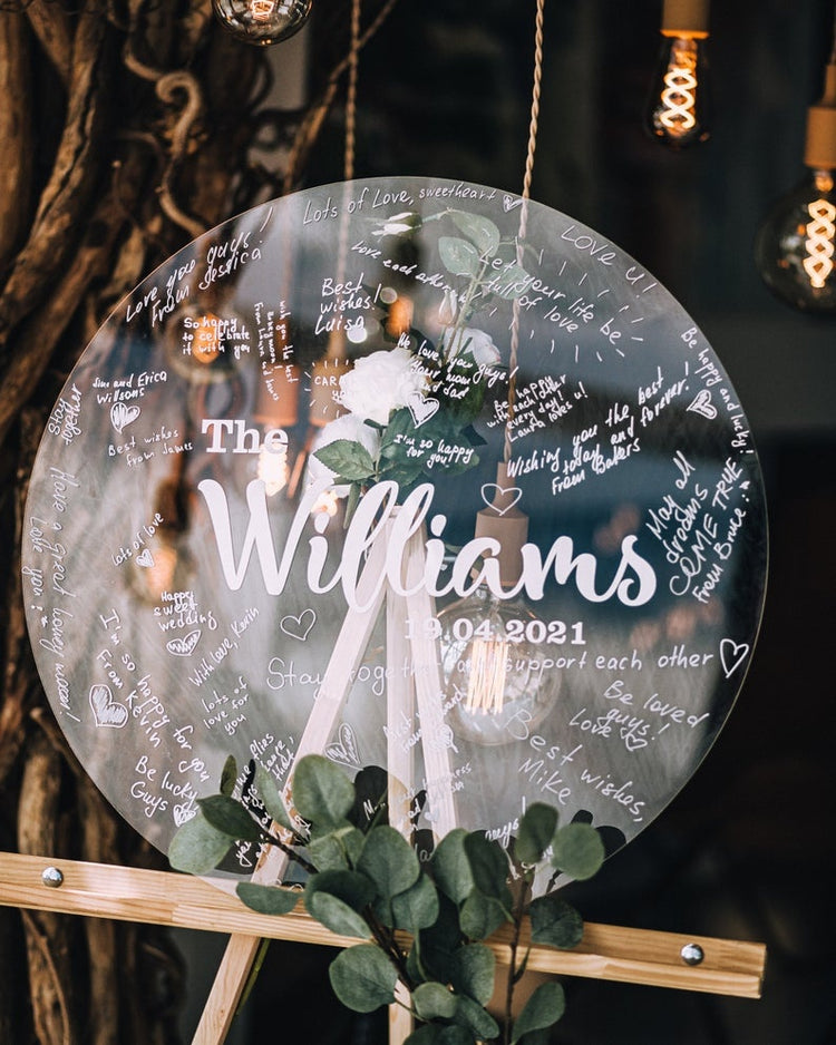 Guest Book Sign, Personalised Event Guestbook, Circle Signing Guest Board