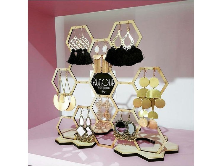 earring stand, jewelry organizer,wooden stand