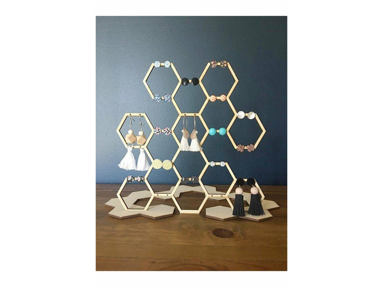 earring stand, jewelry organizer,wooden stand