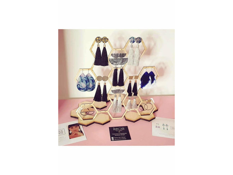 earring stand, jewelry organizer,wooden stand