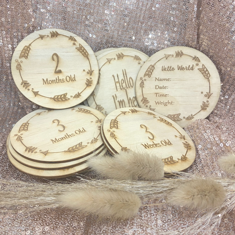 Wooden Milestone Cards