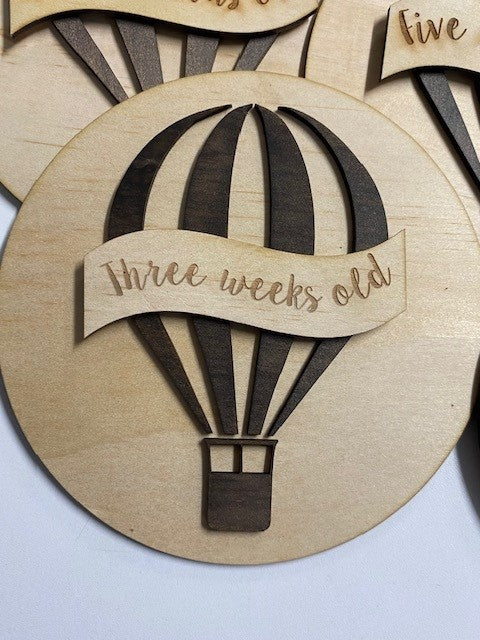 Baby Birth Announcement Wooden disc