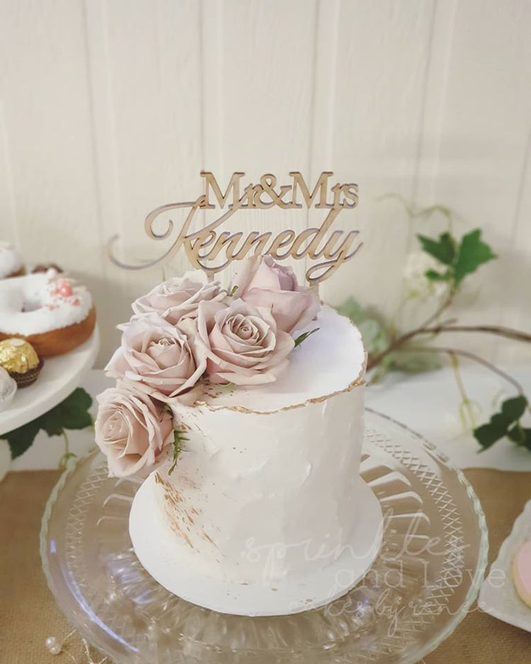 Cake Topper, Custom Bamboo Wood