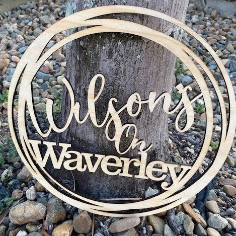 Wooden Circle Hoop Wall Hanging with Name