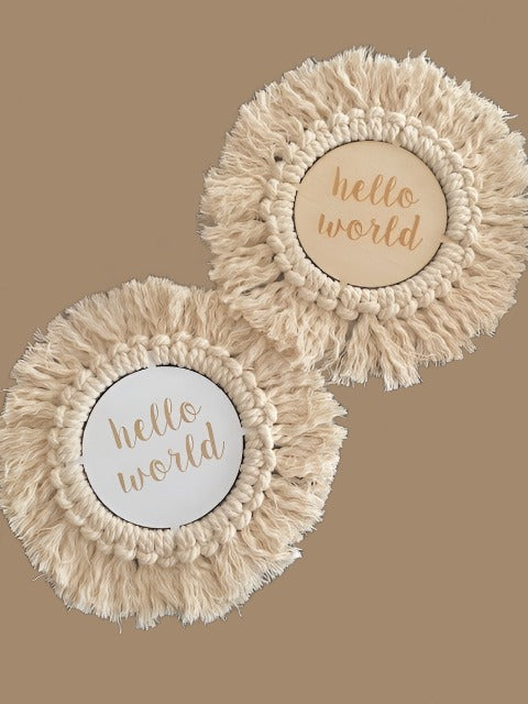 Baby Birth Announcement Wooden disc