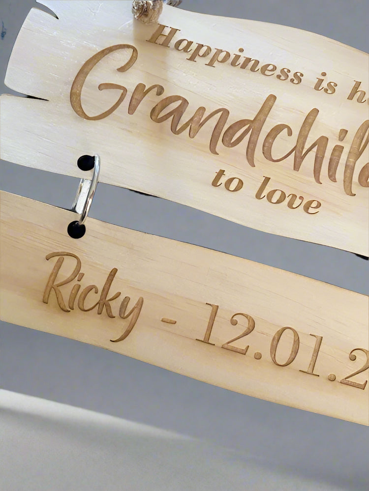 Grandchildren Personalised Wooden Wall Hanger