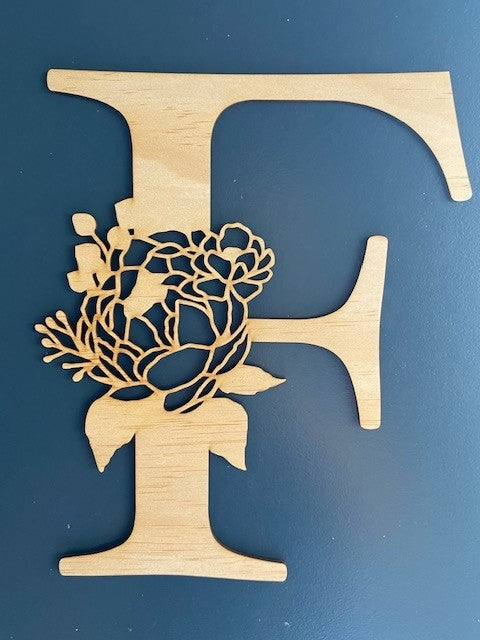 Wooden Letters - Floral