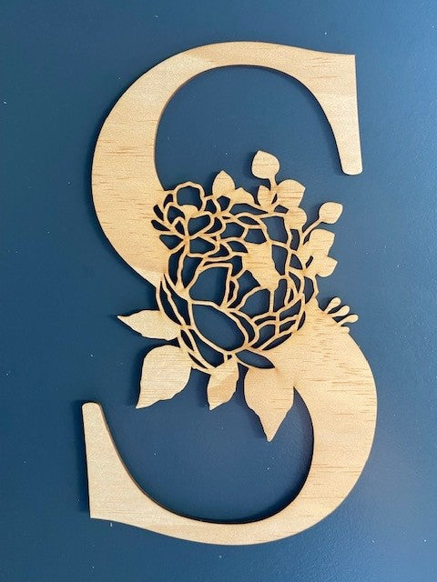 Wooden Letters - Floral