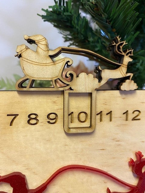 Christmas Countdown with Sliding Santa