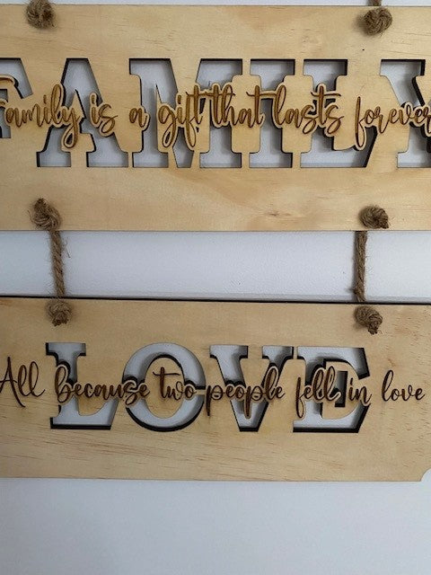 HOME FAMILY LOVE - Beautiful Engraved Wall Decor