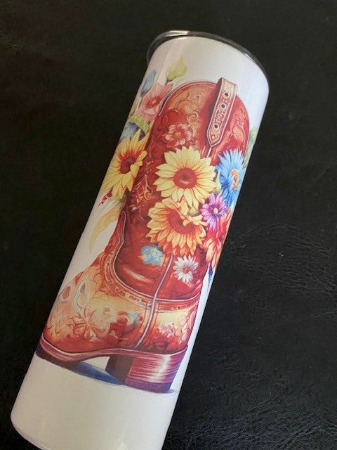 Tumblers 20oz - Cowgirl Boots & Flowers - 8 Styles