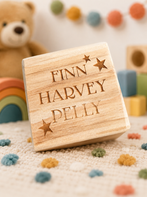 Personalised Wooden Baby Blocks