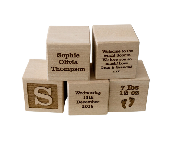Personalised Wooden Baby Blocks