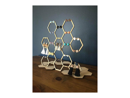 earring stand, jewelry organizer,wooden stand
