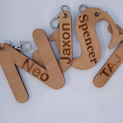 key rings,wood,tags