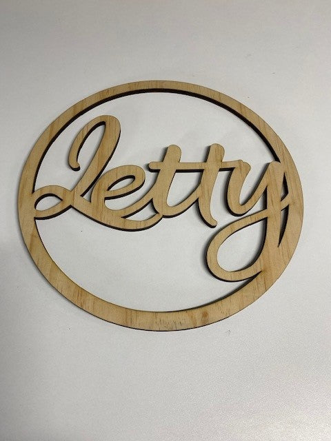 Wooden Circle Hoop Wall Hanging with Name