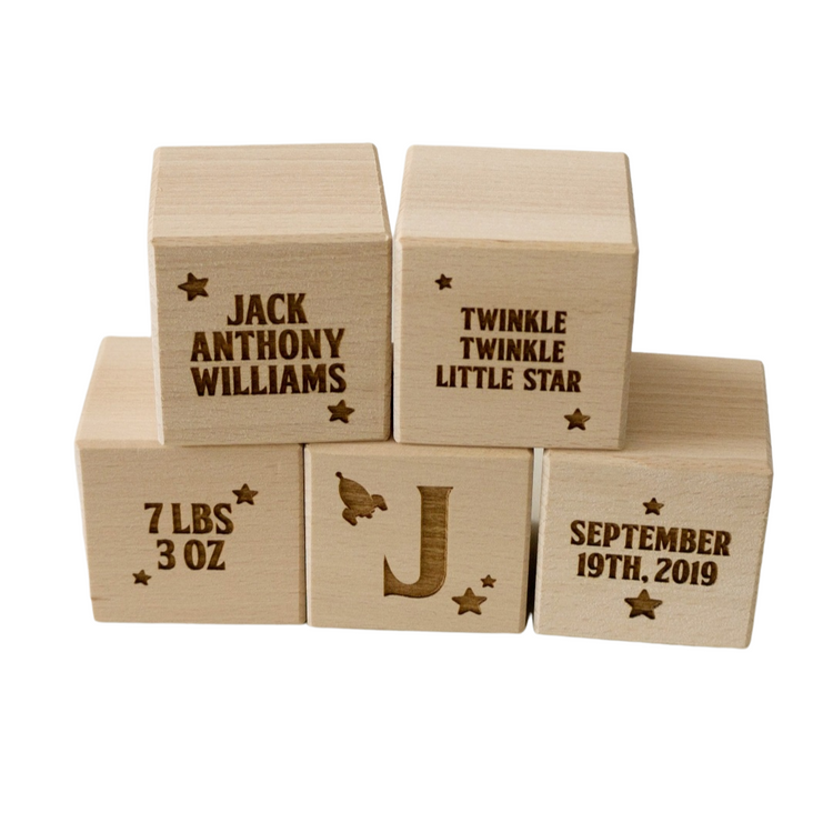 Personalised Wooden Baby Blocks